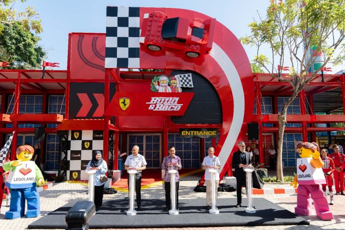 Left to right: Zuraini Abdul Ghani, Director of Package Development, Tourism Malaysia, Dato Haji Asman, Johor State Secretary , Datuk Onn Hafiz, Johor Menteri Besar, CS Lim, Vice President of LEGOLAND Malaysia Resort, and Benoit Montaigne, Global Creative Manager Experiences at Ferrari