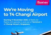 Passengers Advisory: Batik Air Operations Shift to Terminal 4 in Changi Airport, Singapore