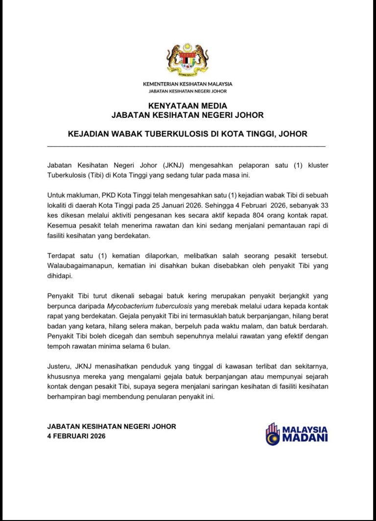 Johor Highest in the 10 New TB Clusters