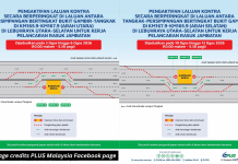Plus Announces Contraflow on Bukit Gambir Interchange-Tangak