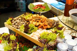 Deep fried sea bass with lemon grass and cashew nuts
